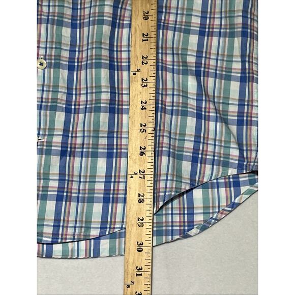 Peter Millar Button Up Collared Shirt Mens Small Plaid Cotton Spread Lightweight - Picture 9 of 12